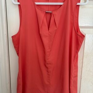 Women’s Calvin Klein Orange Sleeveless Blouse with Keyhole Detail size large